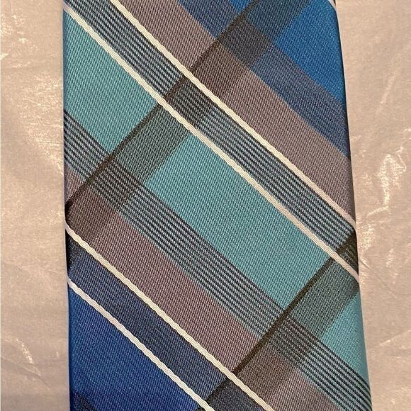 2 for $10 Men’s Blowout Sale – Mix & Match - Mens' Plaid Blue/Teal Tie - NWT - Picture 4 of 6